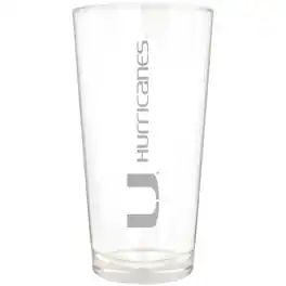 Great American Products - Miami Hurricanes Etched 16oz. Vertical Rally Cry Pint Glass - Multicolor