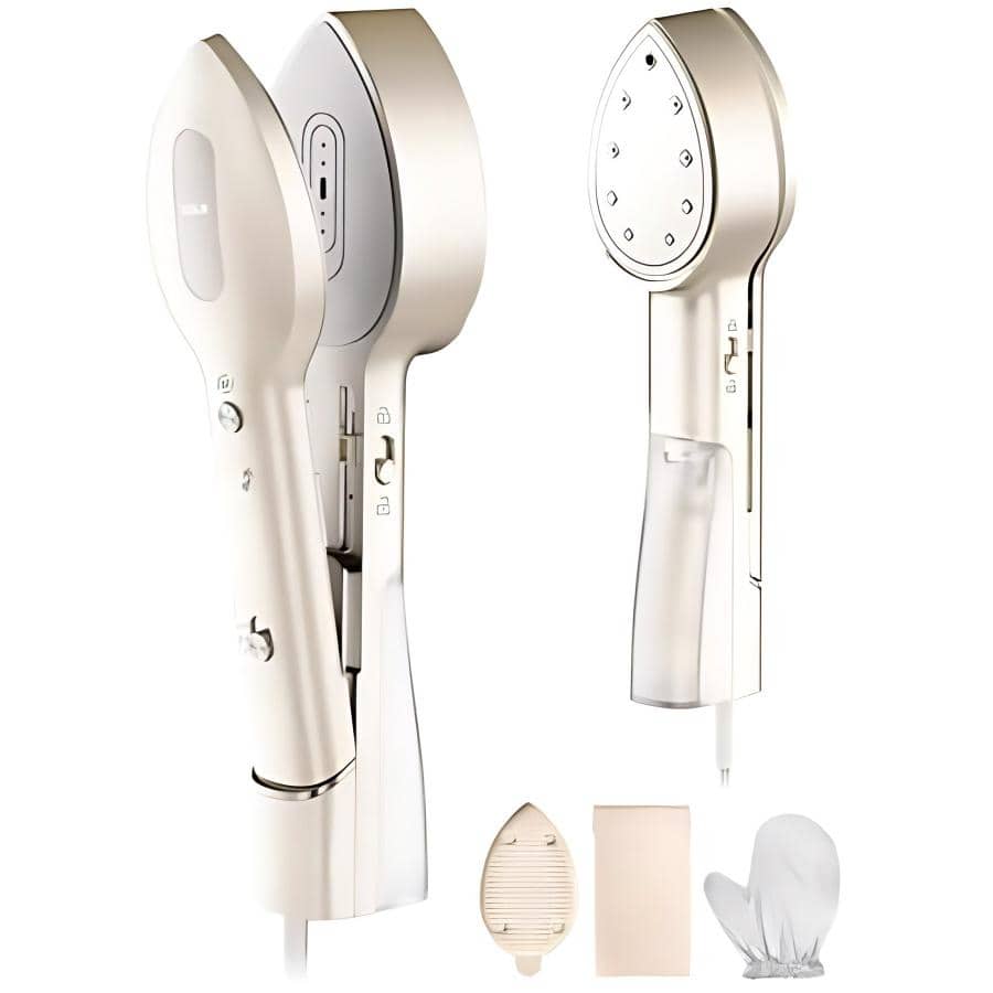 Luckbyte - 3 in 1 Dual Voltage Clothes Steamer for Home and Travel with Multiple Fabric Settings - Beige