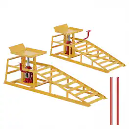 Ropilly - Loheer 5 Ton Hydraulic Car Ramps with Pedal, Heavy Duty Truck Service Ramps 10000 lbs, Adjustable Auto Lift Ramps 2 Pack