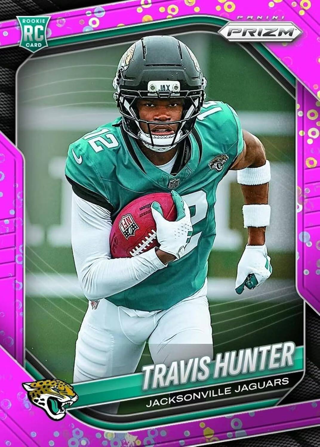 ROOKIE RC CARD  
PANINI PRIZM  
JAX  
C 12  
STVAC  
NFL  
0  
HHHHH  
TRAVIS HUNTER  
JACKSONVILLE JAGUARS