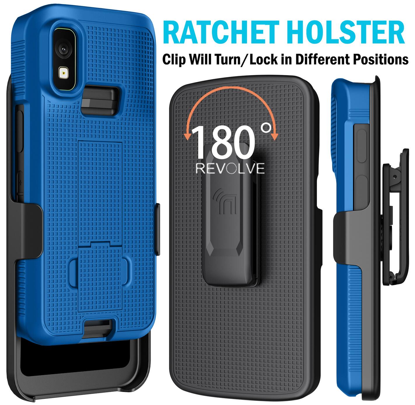 RATCHET HOLSTER  
Clip Will Turn/Lock in Different Positions  
180° REVOLVE