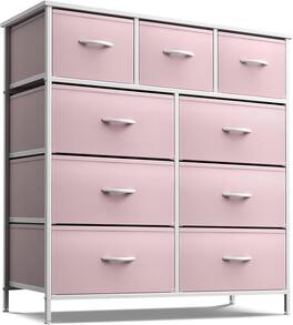 Sorbus - Kids Dresser with 9 Drawers, Furniture Storage Chest Tower Unit for Bedroom, Hallway, Closet - Pink