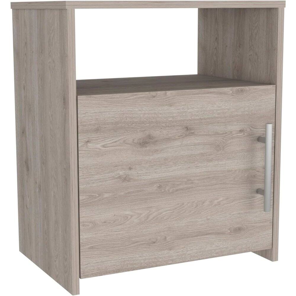 Front. TuHome - Nordico Nightstand Light Gray MDF - Gray.
