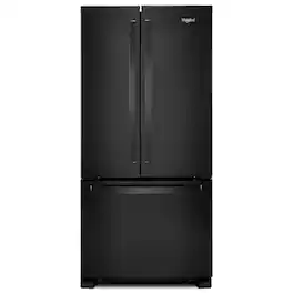 Whirlpool - 22 cu. ft. French Door Refrigerator with Humidity-Controlled Crispers - Black