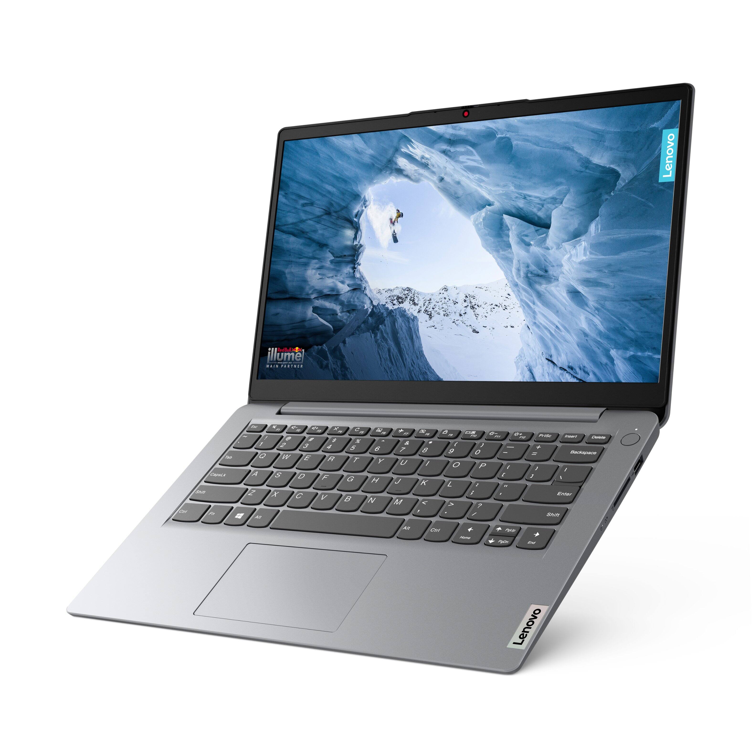 Left. Lenovo - Ideapad 1 14.0" HD Laptop - Celeron N4020 with 4GB Memory - 64GB eMMC - Cloud Grey.