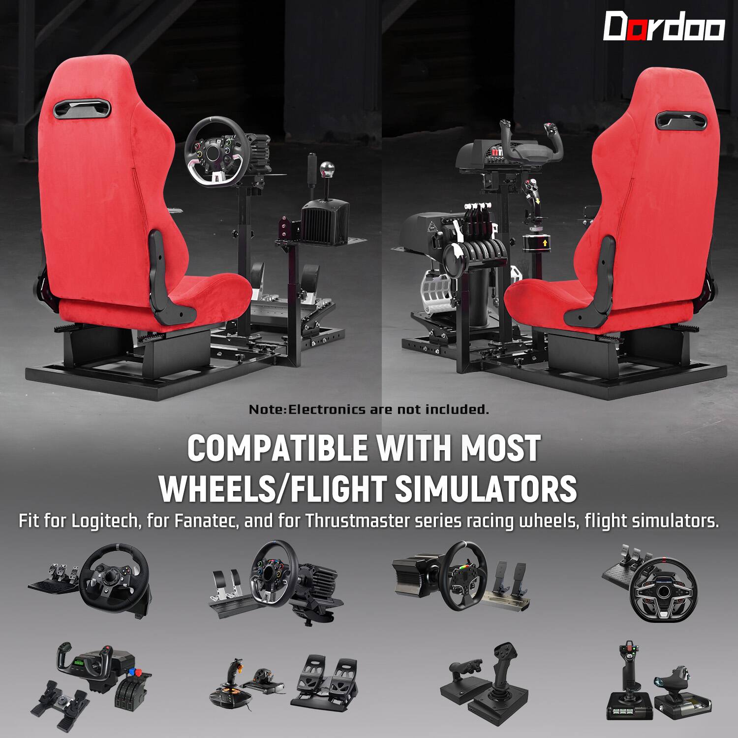 Dardoo Flight Racing Simulator Cockpit with Suede Seat,Fit for Logitech ...