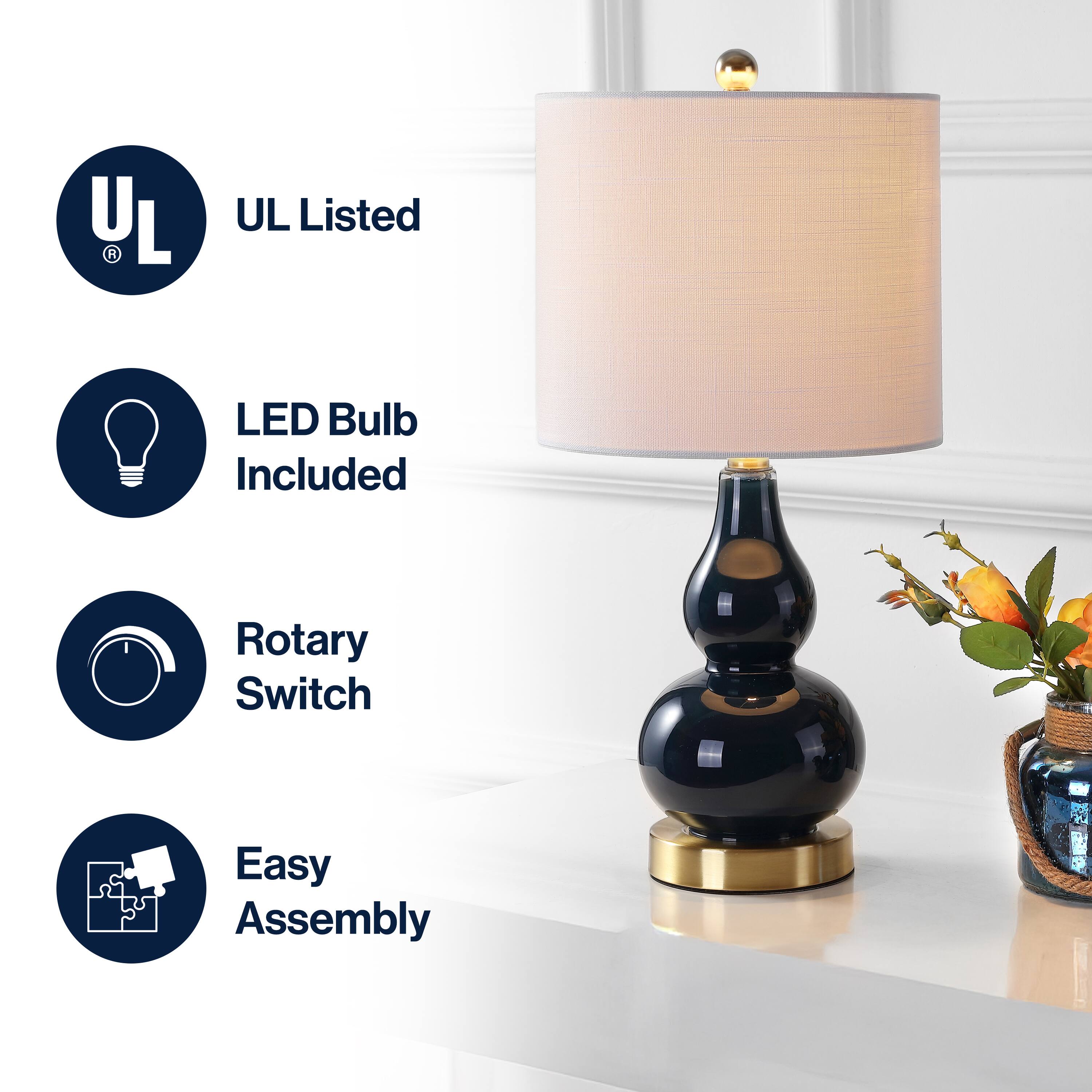 - UL Listed
- LED Bulb Included
- Rotary Switch
- Easy Assembly