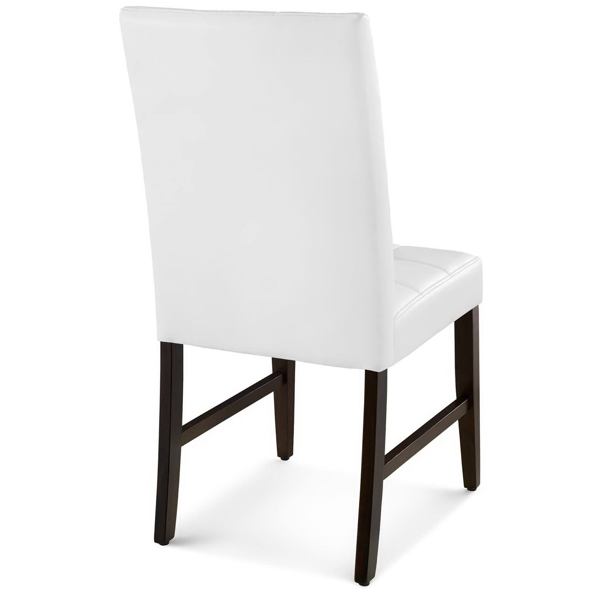 Alt View 2. Modway - Promulgate Biscuit Tufted Upholstered Faux Leather Dining Side Chair Set of 2 by Modway - White.