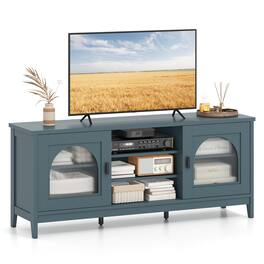 Gymax - Farmhouse TV Stand for TVs up to 65'' Modern Vintage TV Cabinet for Living Room - Green