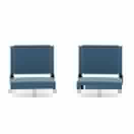 Emma + Oliver - Set of 2 500 lb. Rated Lightweight Stadium Chair with Ultra-Padded Seat - Teal