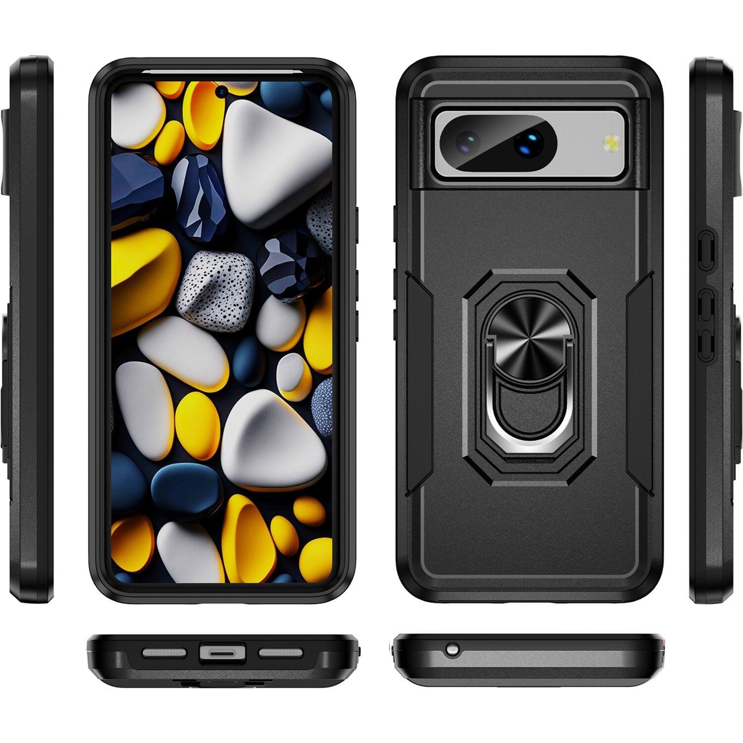 Alt View 13. SaharaCase - Military Kickstand Series Case for Google Pixel 8 Pro - Black.