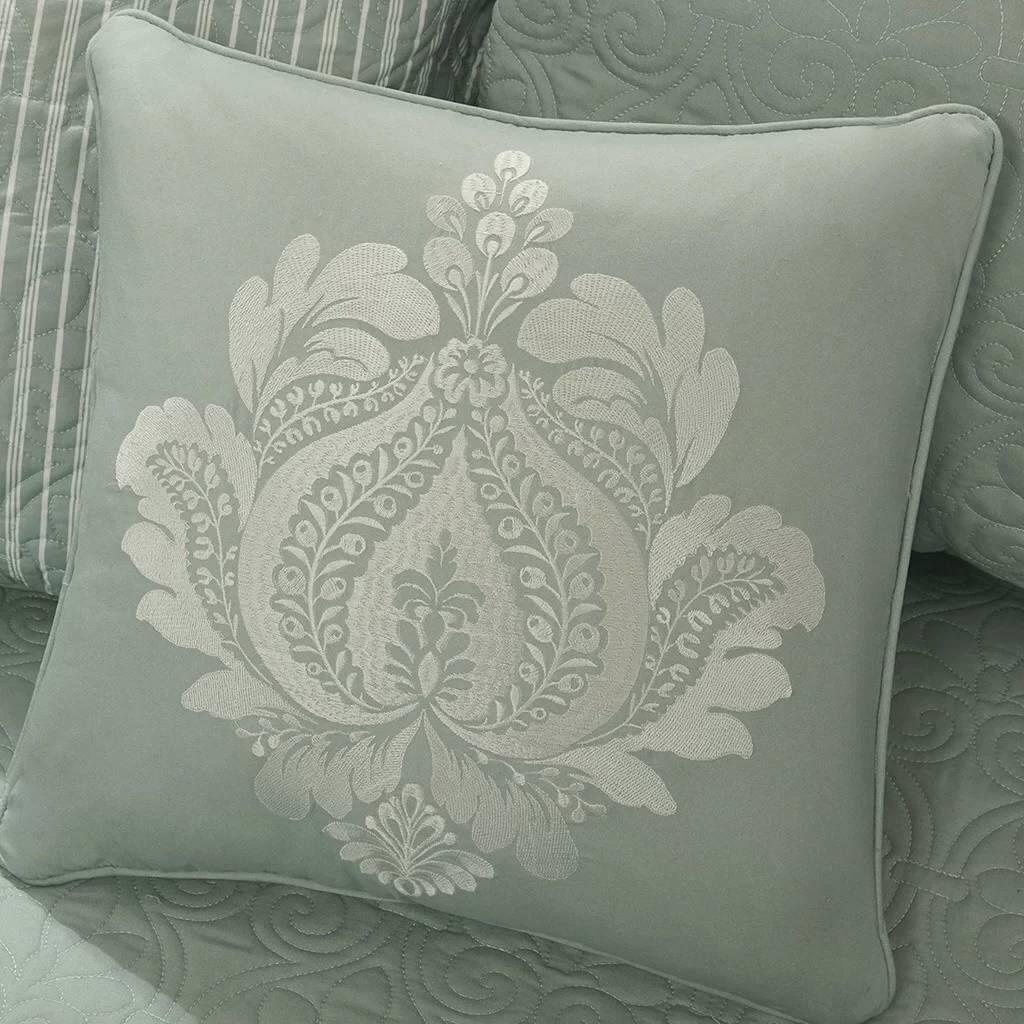 Back. Hivvago - 6-Piece Country Cottage Quilted Seafoam Green Reversible Daybed Cover Set - Green.