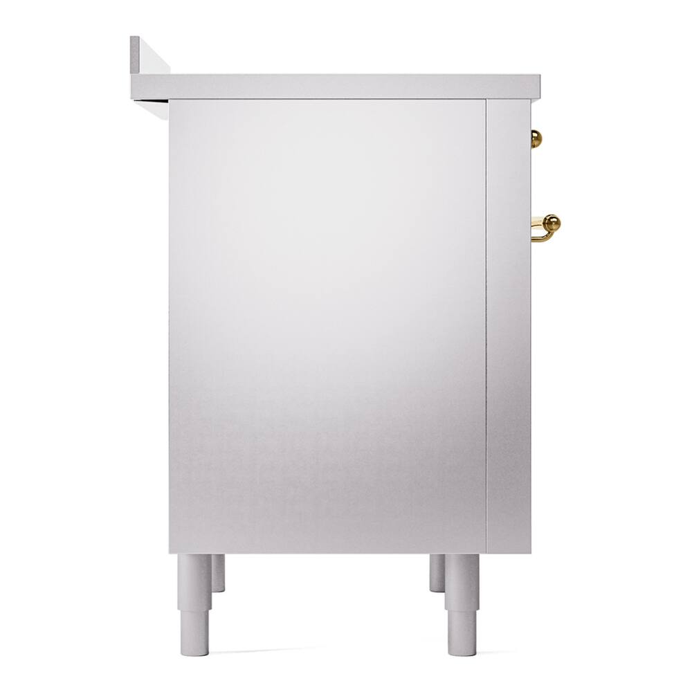 Alt View 9. ILVE - ILVE Nostalgie II Series 36 in. Induction Range with 6 Induction Elements (Brass Trim) - Stainless Steel.