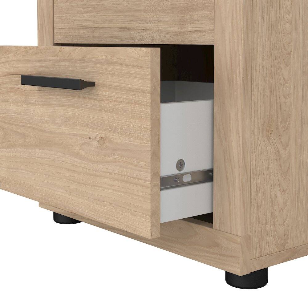 Alt View 4. Tvilum - Mira 2 Drawer Nightstand, Jackson Hickory - Brown.