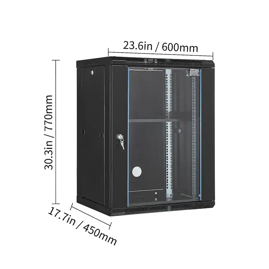 Spt Racks VEVOR 15U Wall Mount Network Cabinet, 500 lbs Max. Ground Load Capacity ...