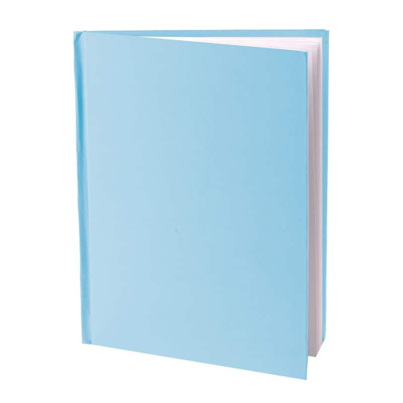 YOUNG AUTHORS - Blue Hardcover Blank Book, White Pages, Portrait, 14 Sheets/28 Pages - 11"H x 8-1/2"W