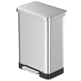 Hivvago - 20-Gallon Sturdy Stainless Steel Kitchen Trash Can with Step-on Lid - Silver