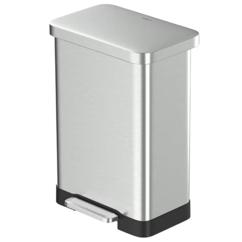 Hivvago - 20-Gallon Sturdy Stainless Steel Kitchen Trash Can with Step-on Lid - Silver