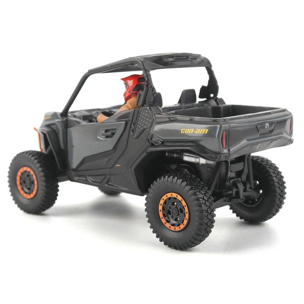 Left. BRP Models - Can-Am Commander XT-P 1000R Gray and Orange with Driver Figure 1/32 Diecast Model by BRP Models - Gray and Orange.