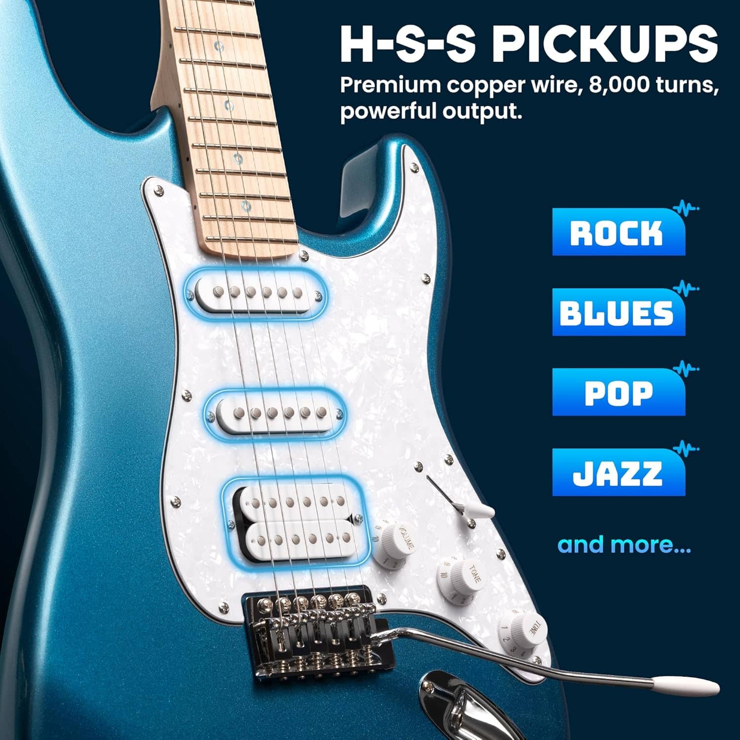 CAHAYA Electric Guitar Set Beginner 39in Starter Guitar Kit with