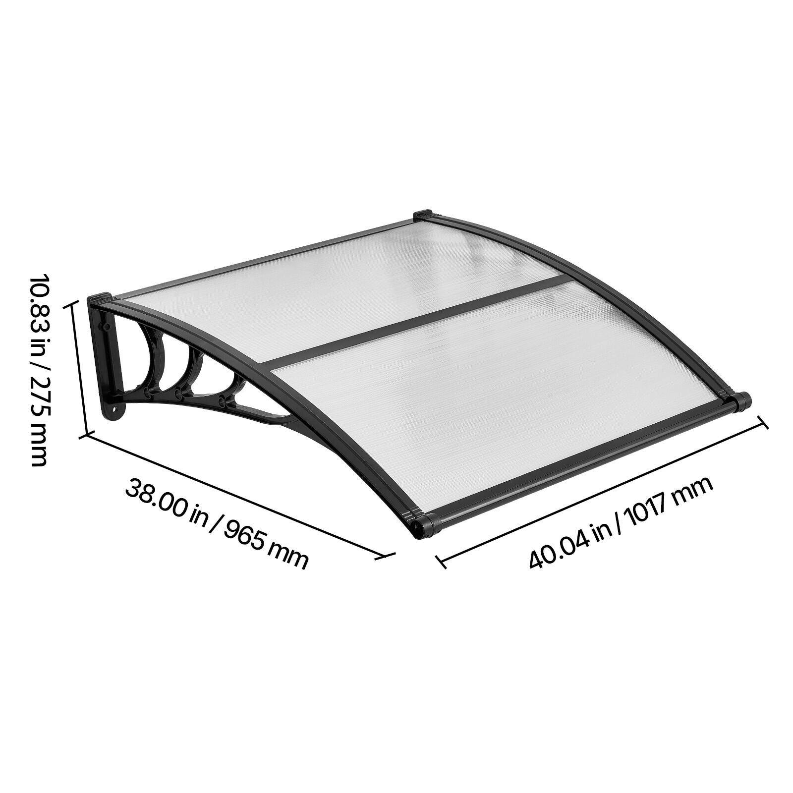 10.83 in / 275 mm  
38.00 in / 965 mm  
40.04 in / 1017 mm