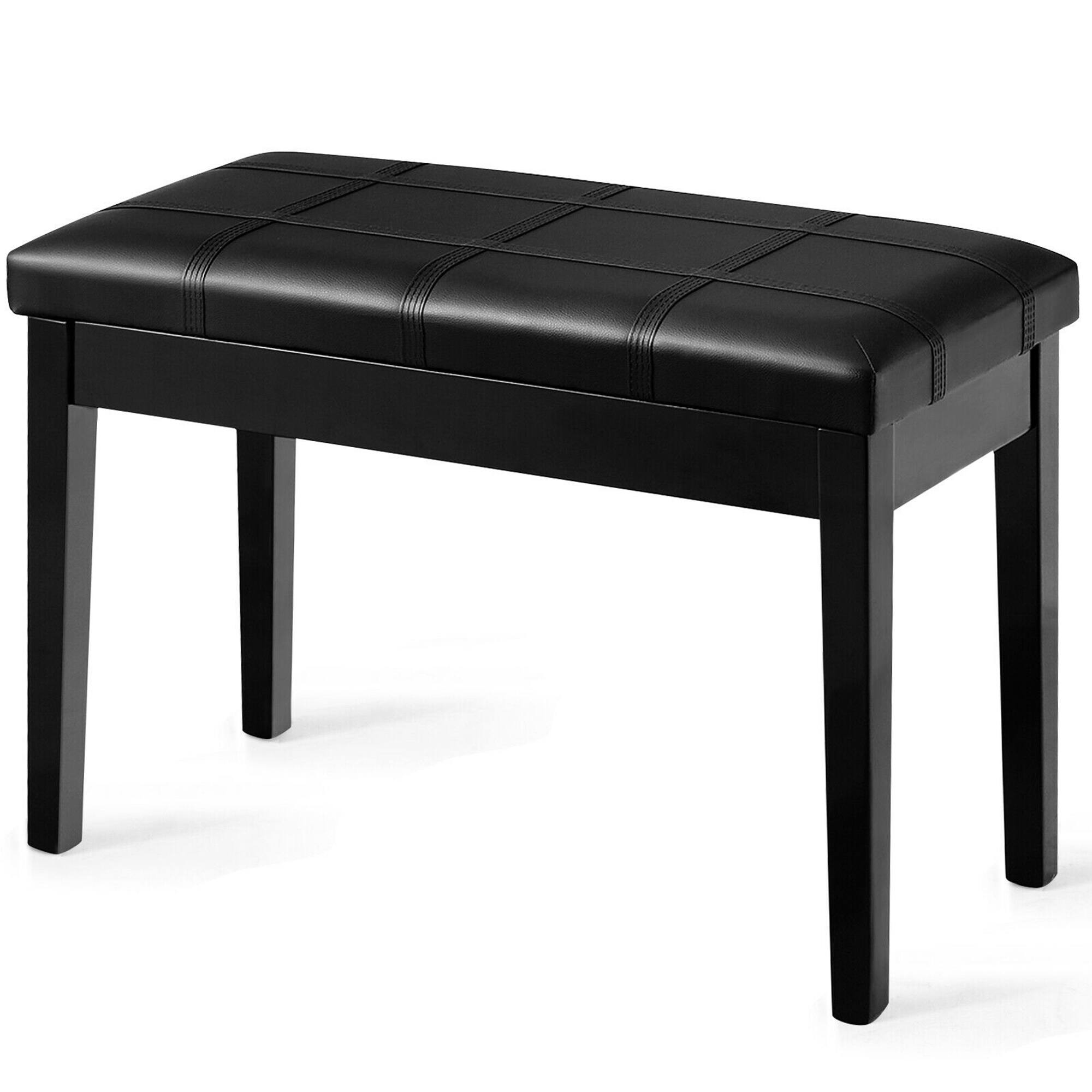 Alt View 3. Gymax - Gymax PU Leather Piano Keyboard Bench Padded Cushion Double Seat Storage - Black.