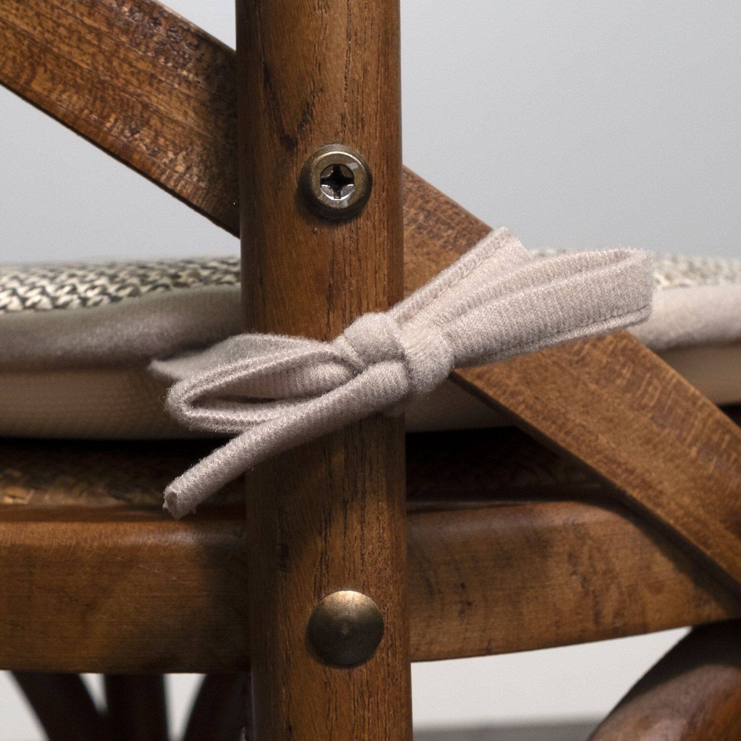 Left. Sweet Home Collection - Cameron Memory Foam No Slip Back 16" x 16" Chair Pad Cushion with Ties, 4-Pack - Beige/Taupe.