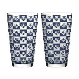 Logo Brands - Two-Pack Gridiron Stained 16oz. Pint Glass Set - Multicolor