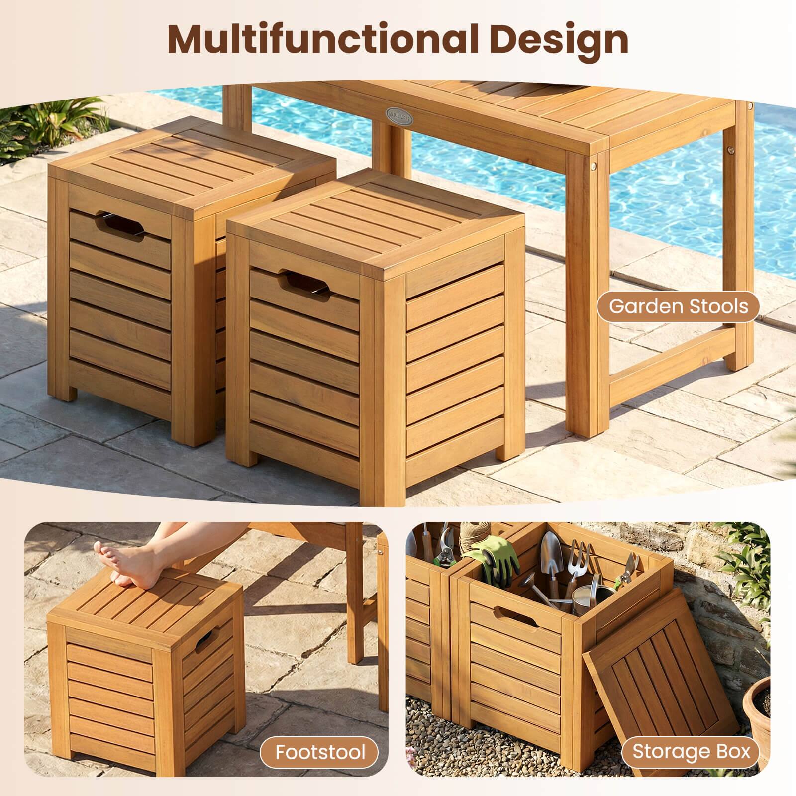Multifunctional Design

- Garden Stools
- Footstool
- Storage Box