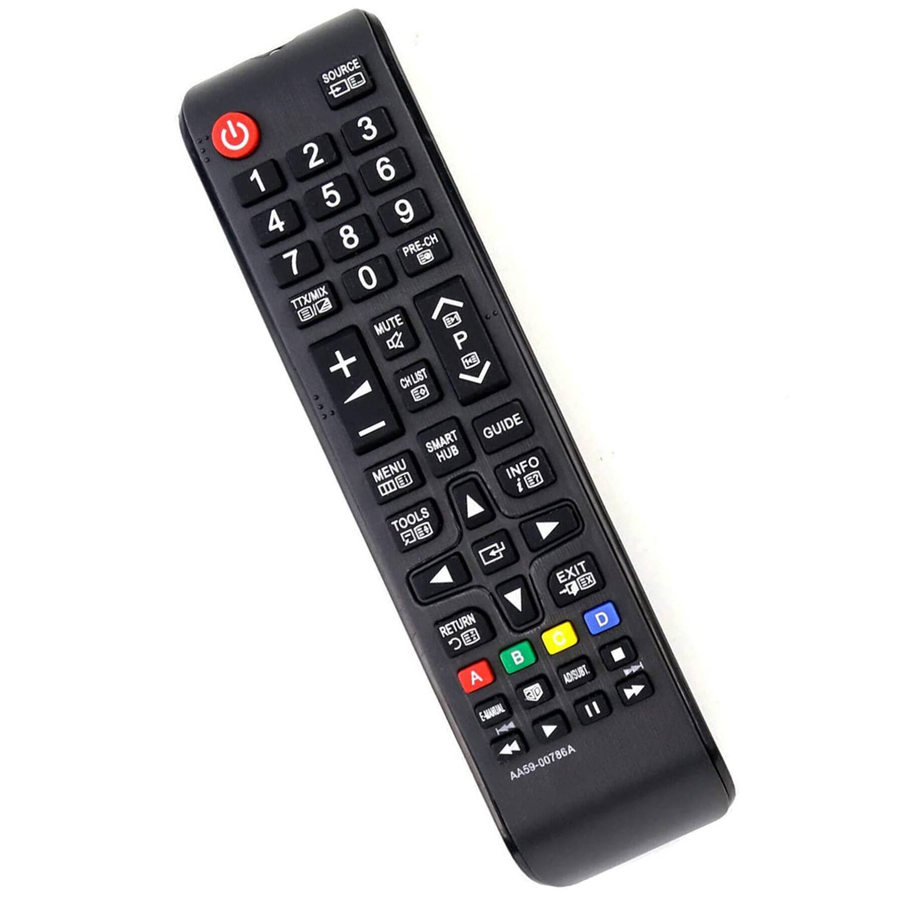 SOURCE 1 2 3 4 5 6 7 8 9 0 PRE-CH TTX/MIX MUTE CHLIST GUIDE SMART HUB MENU INFO TOOLS EXIT RETURN ADSUNT. AA59-00786A