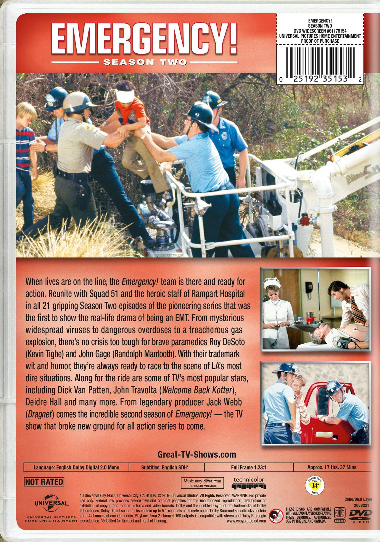 Back. Emergency! Season Two (DVD New Box Art) [DVD].