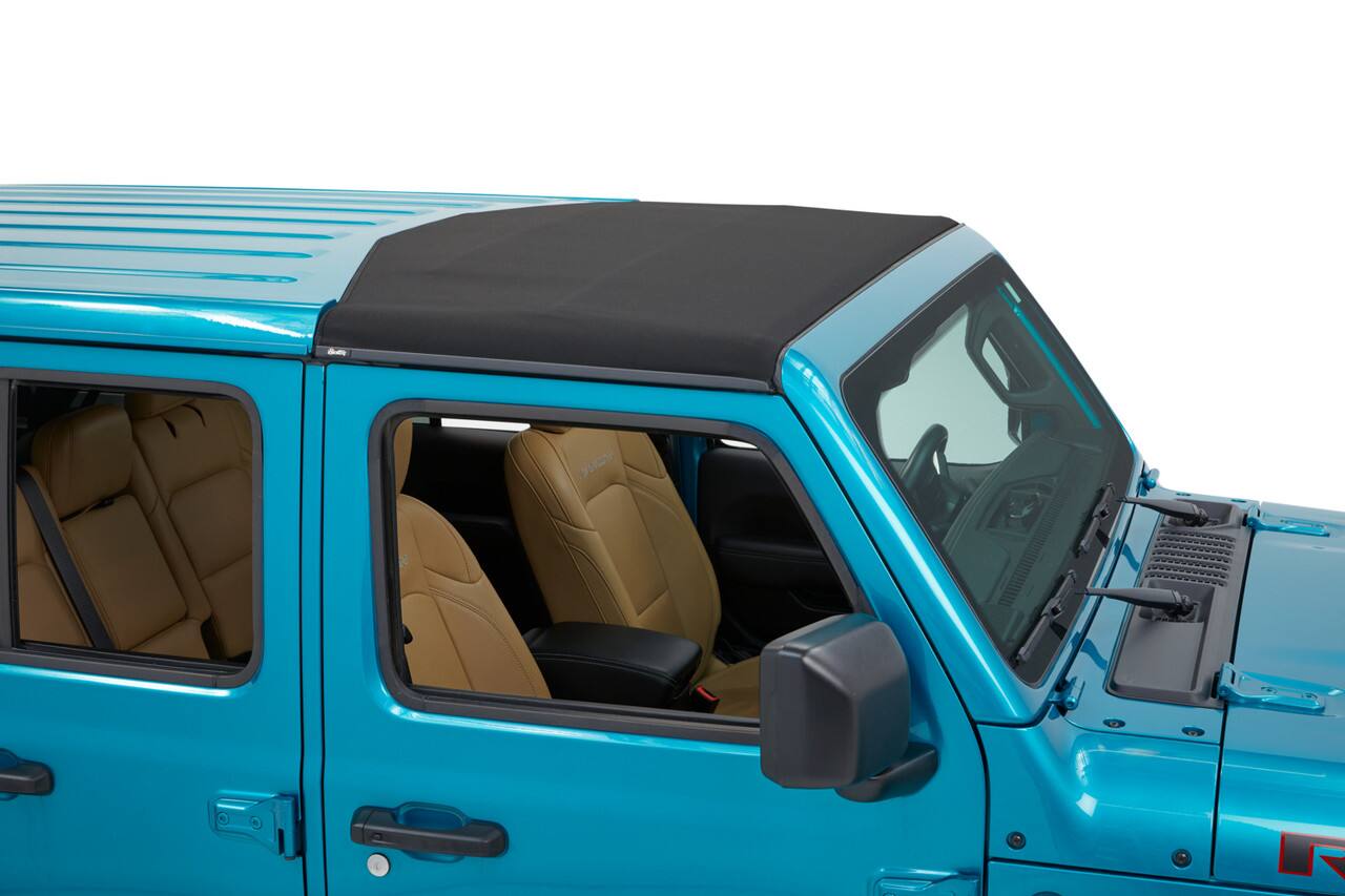 Left. Bestop - Sunrider for Hardtop - Jeep '20-26 Gladiator / '18-26 Wrangler JL (Premium Blk Twill) - Black.