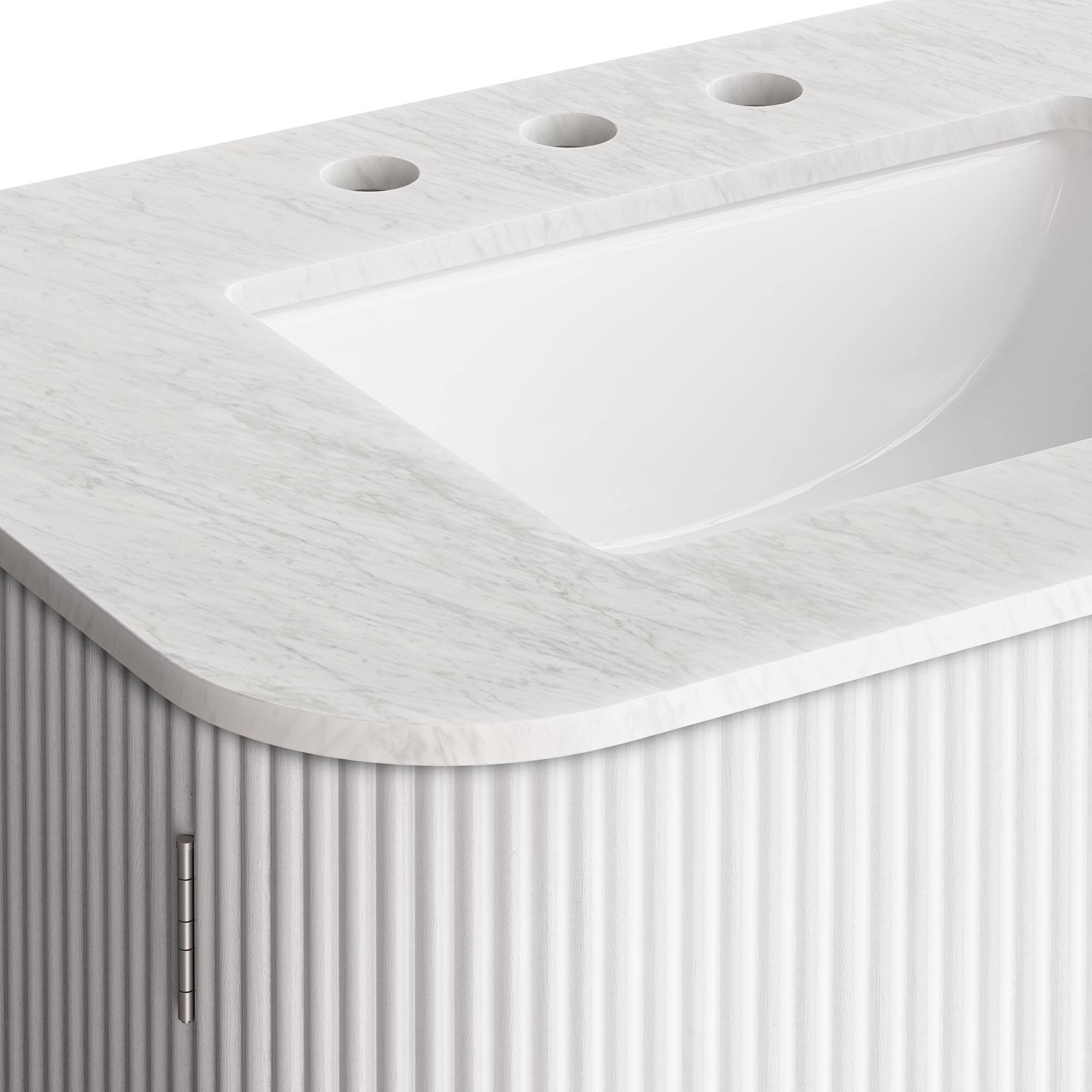 Alt View 7. Modway - Zia Wall-Mount Bathroom Vanity with Marble Sink by Modway - Ivory.