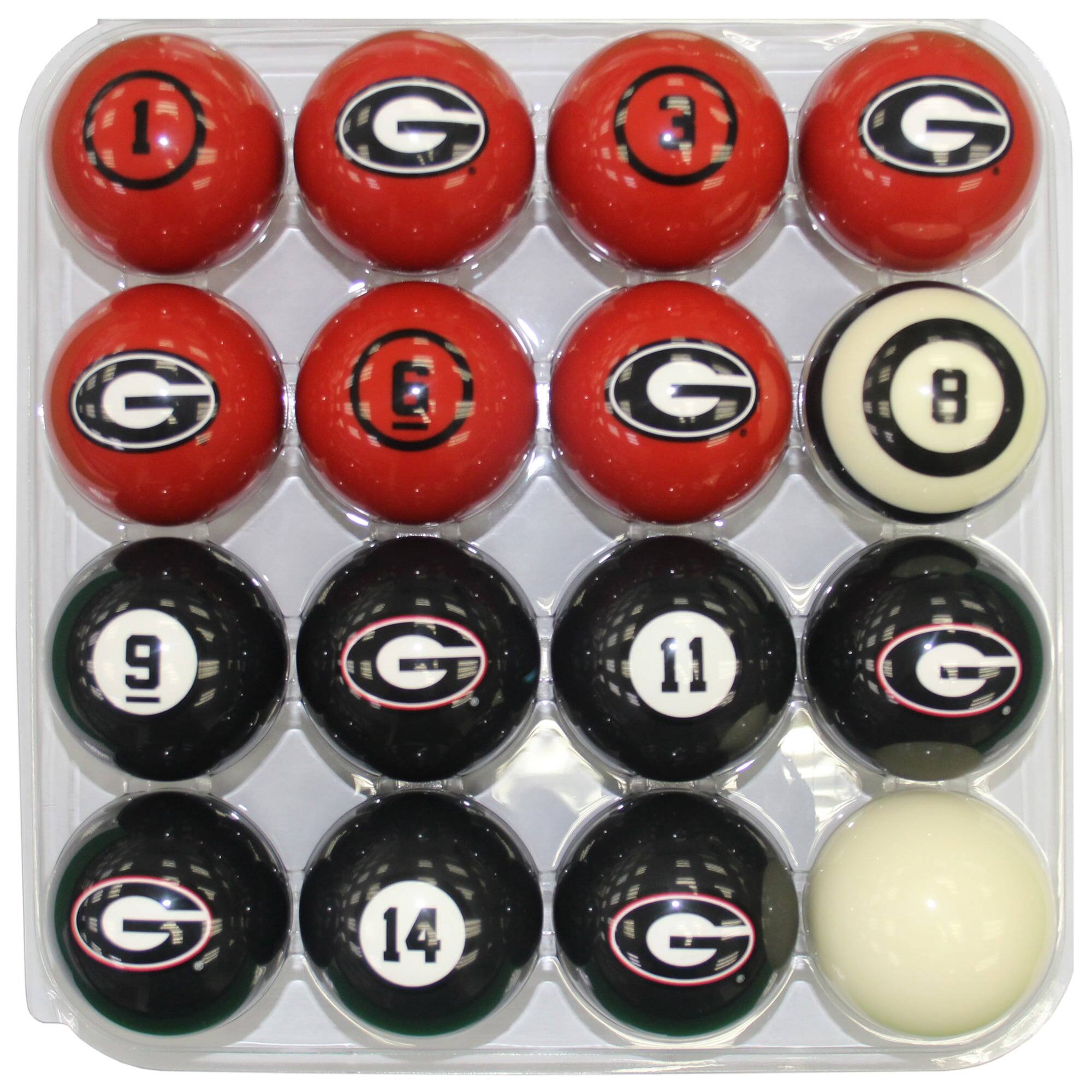 Front. Imperial - Georgia Bulldogs Billiard Ball Set with Numbers - Multicolor.