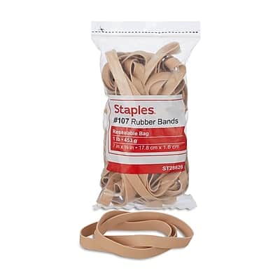 Staples - Multi-Purpose #107 Rubber Bands, 40/Pack - Beige