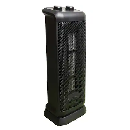 Front. Comfort Glow - Comfort Glow Ceh625 Ceh625 1,500-watt-max Portable Oscillating Ceramic Fan Tower Heater With Thermostat, Black - Black.