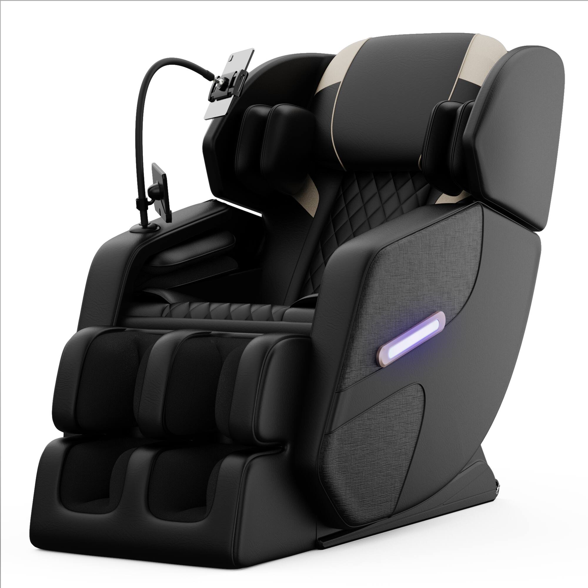 Front. ZACHVO - Zero-Gravity Full-Body Massage Chair - Black.