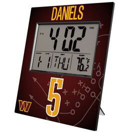 Keyscaper - Jayden Daniels Washington Commanders Digital Desk & Wall Clock - Multicolor