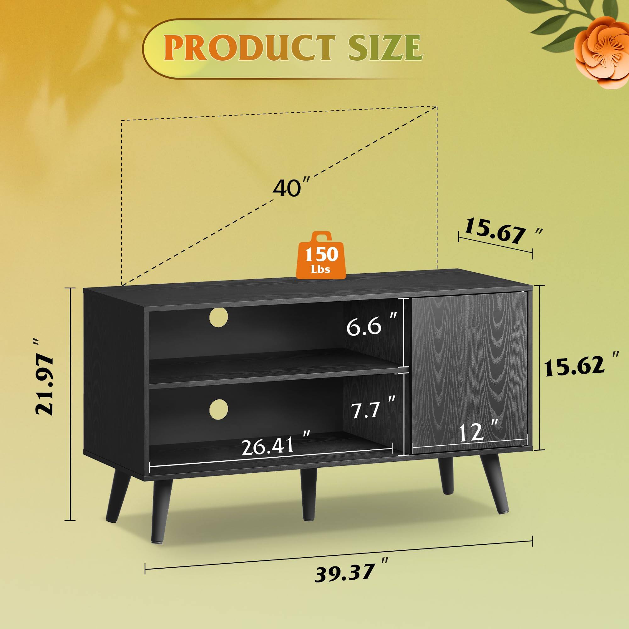 PRODUCT SIZE  
40" x 21.97" x 39.37"  
150 lbs  
15.67" x 15.62" x 12"  
6.6" x 7.7" x 26.41"