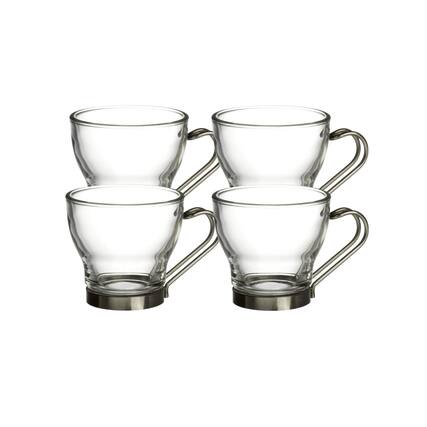 Front. Bormioli Rocco - Bormioli Rocco Oslo Glass Espresso Cups Set of 4 Clear Dishwasher Safe - Clear.
