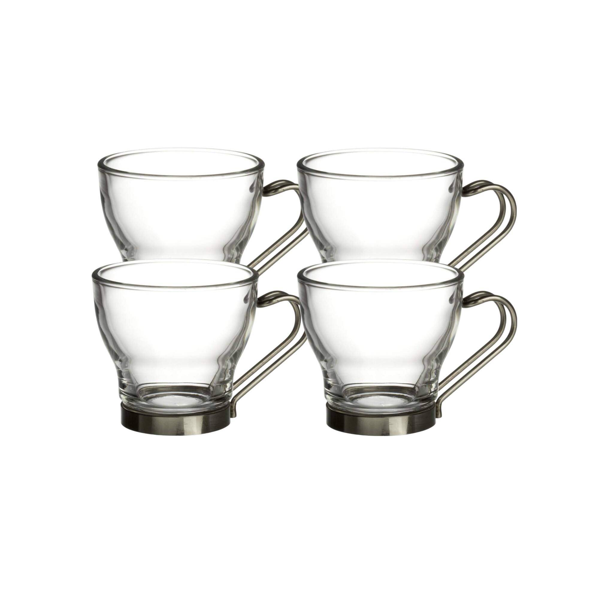 Front. Bormioli Rocco - Bormioli Rocco Oslo Glass Espresso Cups Set of 4 Clear Dishwasher Safe - Clear.