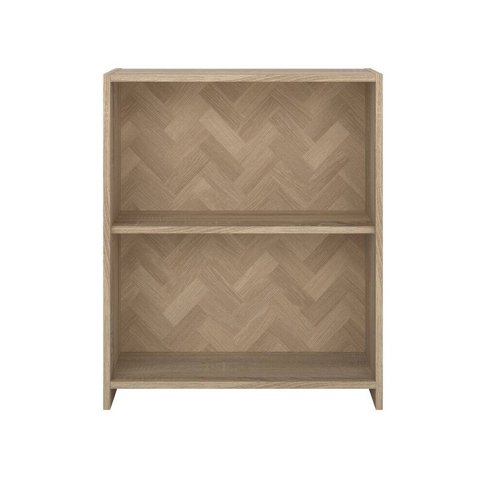 Front. Tvilum - Hyper 2 Shelf Bookcase, Herringbone/Oak - Beige.