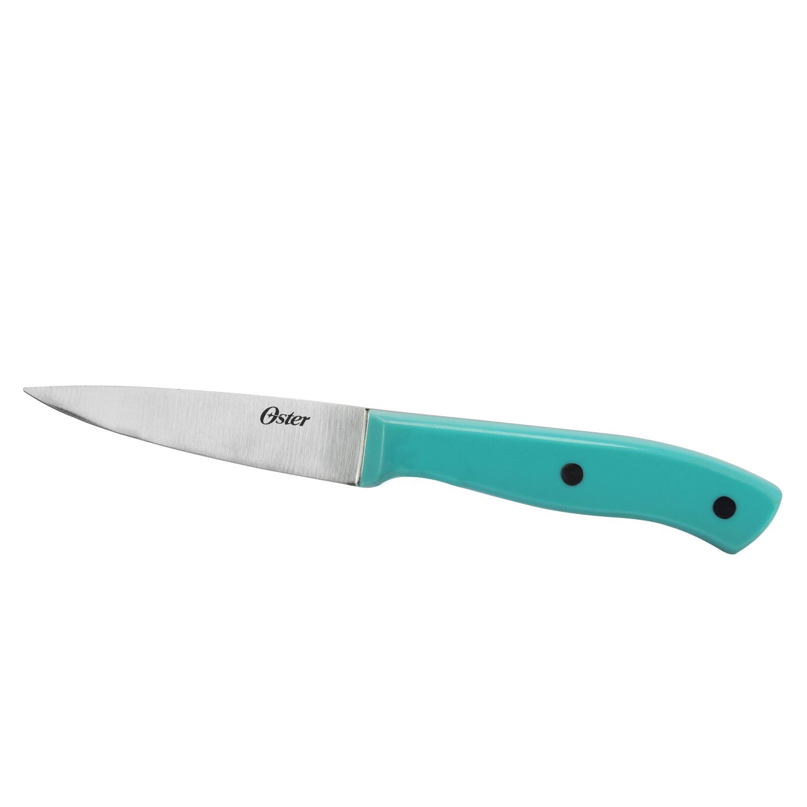 Alt View 8. Oster - Oster Evansville 14 Piece Stainless Steel Blade Cutlery Set with Turquoise Plastic Handles - Turquoise.