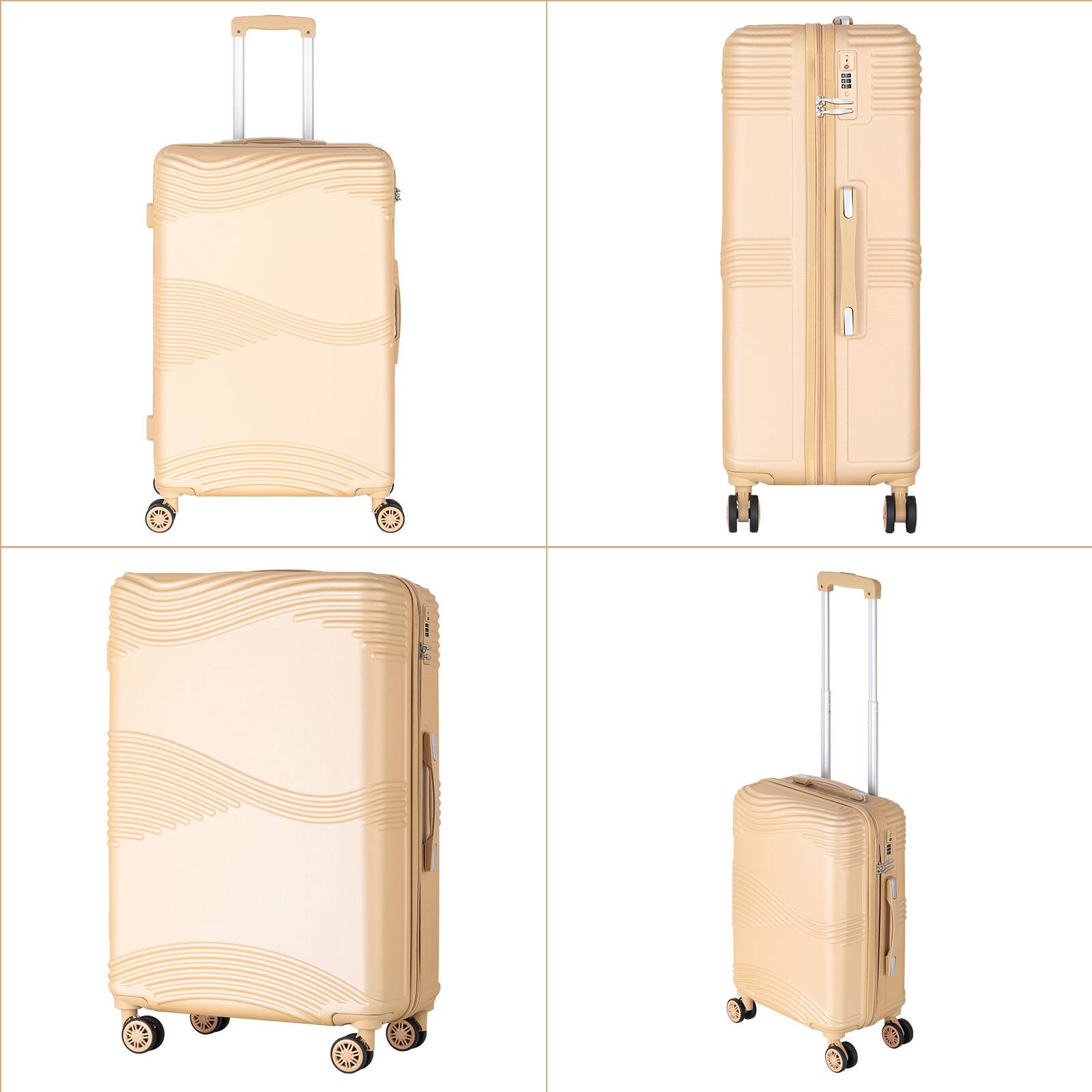 Alt View 1. Oumilen - TSA Lock Suitcase Set - 20, 24, 28 Inch ABS Carry-On & Checked Luggage - Champagne.