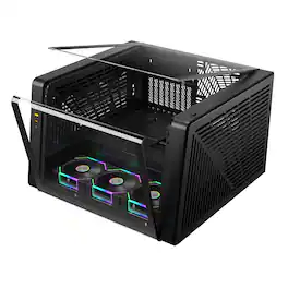 GAMDIAS - NESO P1 PRO black ATX pc case a high-end full-tower with a unique trapezoidal design, fits GPU 426mm - Black