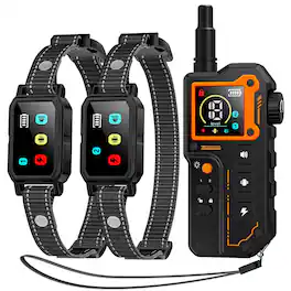 GlowWise - AI Dog Training Collar for 2 Dogs, 3300FT Remote with Beep, Vibration & Safe Shock, IPX7 Waterproof for 10-120Lbs Dogs - Black