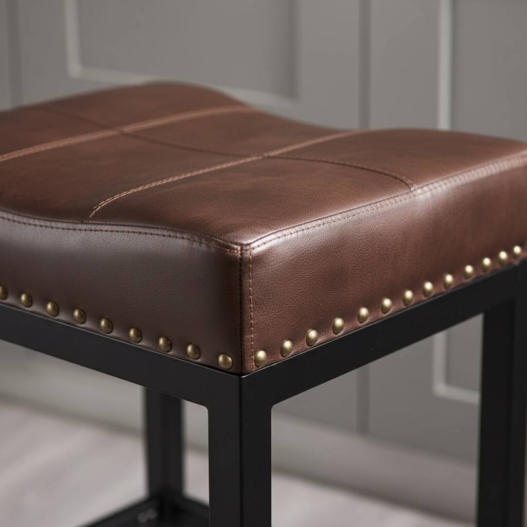 Left. AOITUN - Bar Stools Set of 2, 24 Inch Height - Perfect for Kitchen Islands and Bars, Durable and Stylish Seating - Brown.