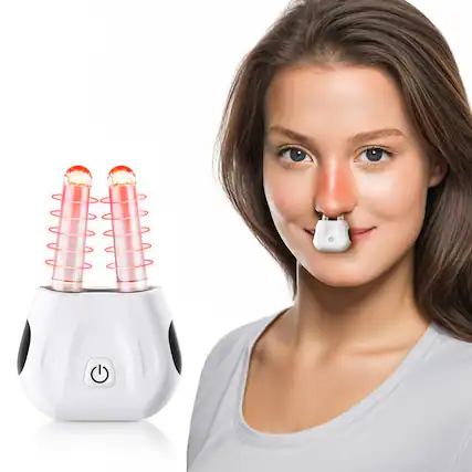 Front. Morfone - Infrared Intelligent Rhinitis Treatment Device, Red Light Allergic Rhinitis Relief Nasal Device. It can be a gift - White.