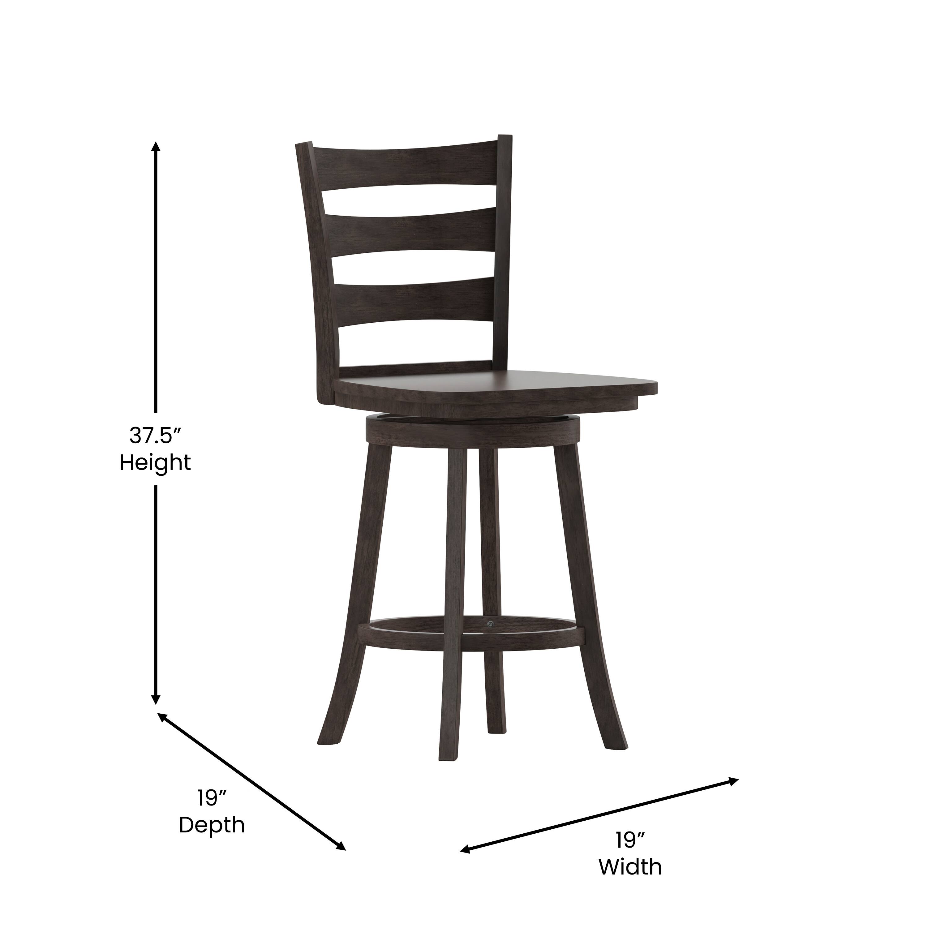 37.5" Height, 19" Depth, 19" Width