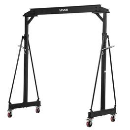 VEVOR - Adjustable Gantry Crane,4400 lbs Capacity,Portable Shop Lift Hoist with 98.8" to 146.1" Height Adjustable,Locking Wheels - Black